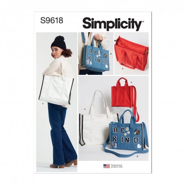 Simplicity Sewing Pattern 9618, Bags OS (One Size Only) - Intermediate