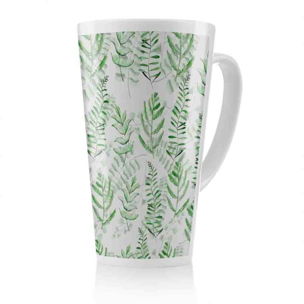 Benjamin Tate Design Green Fern Watercolour Latte Mug