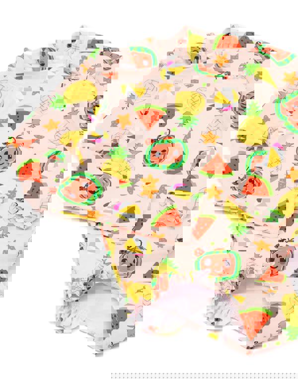 Cocomelon Girls Pink Logo 1 Piece Swimming Costume