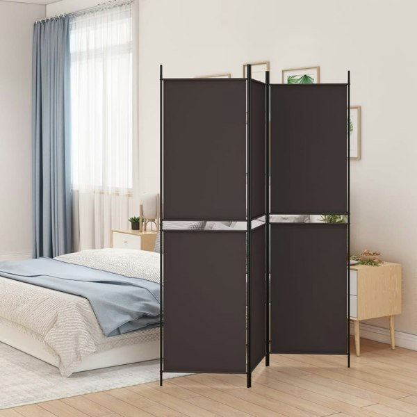 Berkfield 3-Panel Room Divider Brown 150x200 cm Fabric
