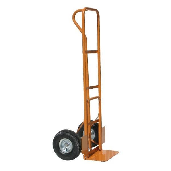 Bristol Tool Company 1894 Folding Toe High Back P Handle Truck with 200kg Capacity, Puncture-Proof Wheels,Steel Yellow Frame,Fixed & Folding Toe Plate