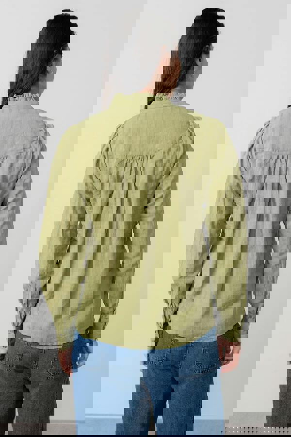 Lily & Me Wayfaring Cotton Check Blouse Moss