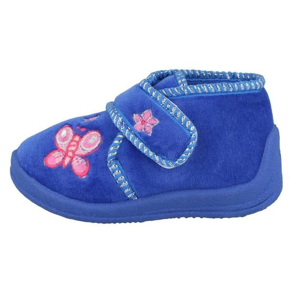 Spot On Girls Spot On Bootee Slippers With Butterfly Detail X2030
