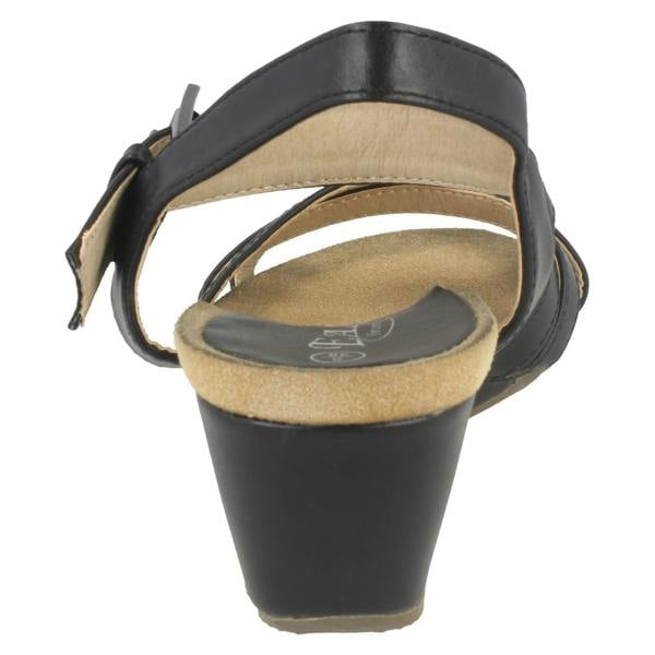 Eaze Ladies Eaze High Wedge Ankle Sandals