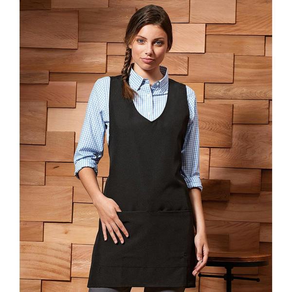 Premier Womens/Ladies Wrap Around Sleeveless Tunic Apron - Black