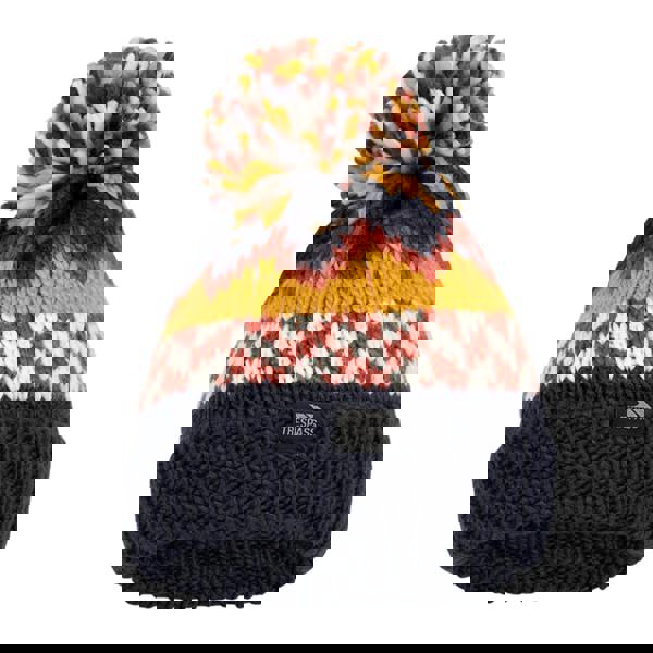 Trespass Childrens/Kids Twiglet Chunky Knit Fleece Lined Hat - Navy/Honeybee - 