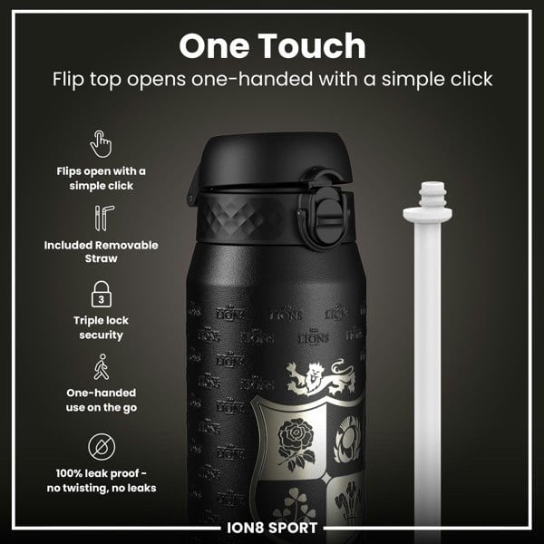 ION8 Lions X ION8 Insulated Steel Water Bottle, British & Irish Lions, Nothing Like The Lions, 750ml (24oz)