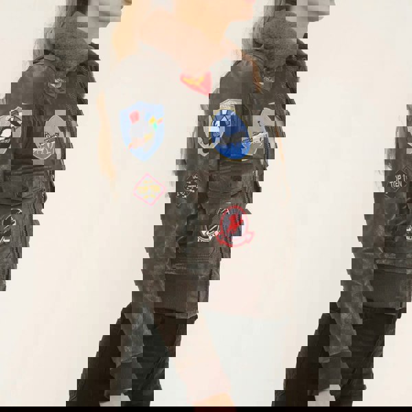 Leather Company Women's Real Leather Air Force A2 Flight Bomber Jacket