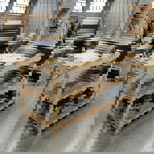 Arbor Garden Solutions Wooden Workbench MDF Top Depth-3ft With Double Shelf