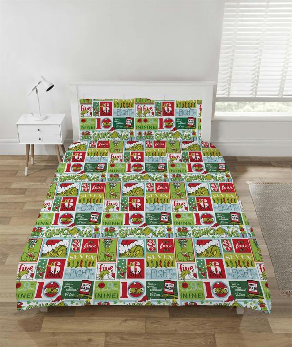 The Grinch 12 Days of Christmas Duvet Cover Set