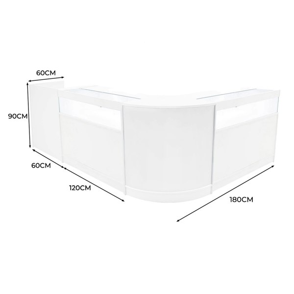 Monstershop Luna LED Shop Counter Set CM60, TB60 & 2 x B1200 - White