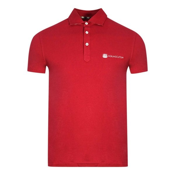 Aquascutum Aldis Crest Block Logo Polo Shirt - Red