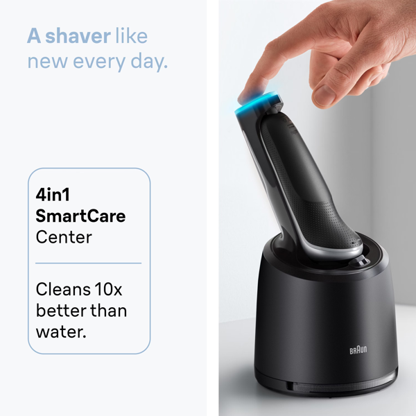 Braun Series 6 62-S7650CC Electric Shaver, SmartCare Center, +2 Attachments- Silver
