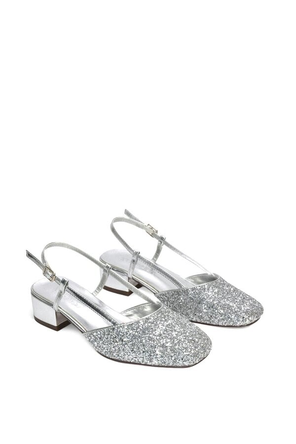 XY LONDON Slingback Court Shoes With Low Block Heel