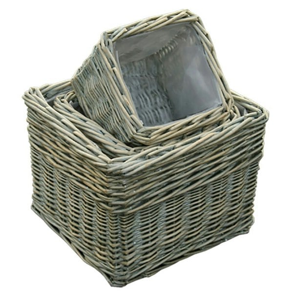 Wicker Provence Square Planters