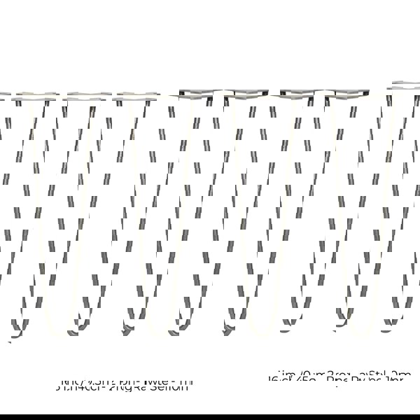 SkiSki 4 x 16" Hairpin Legs - 2 Prong - 10mm - Raw Steel