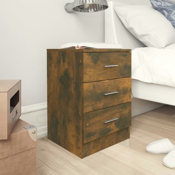 Berkfield Bedside Cabinet Smoked Oak 38x35x56 cm Engineered Wood