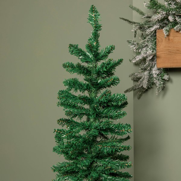 Samuel Alexander 4ft (1.2m) Green Artificial Pencil Christmas Tree With Green Metal Stand and 168 Tips
