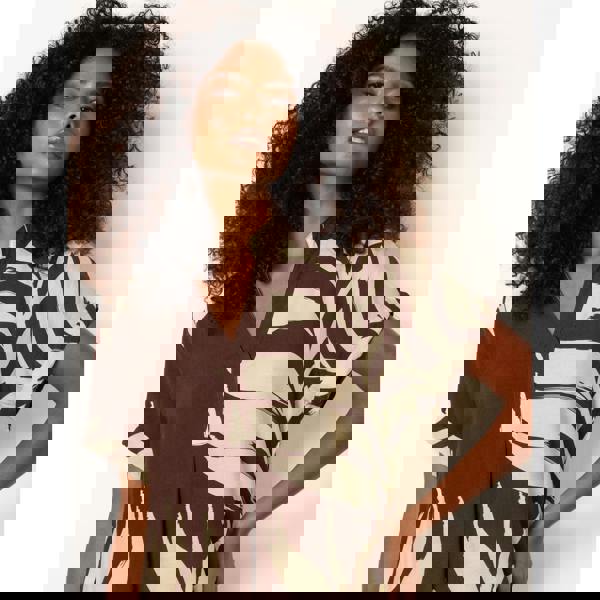 Blue Vanilla Palm Print Tunic Top