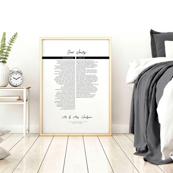 Love prints as a wedding anniversary gift wall art print