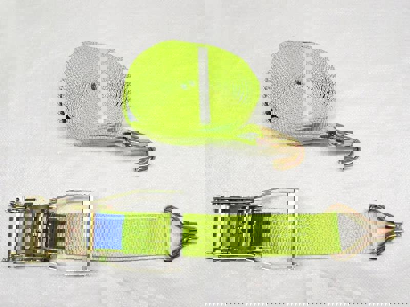 Ratchet Strap Hi Vis 5 Ton 50MM 12M x1 (Lashing Tie Down Claw J Hook Lorry Cargo)