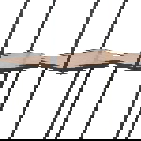 Furniture To Go Seaford Tall Black Metal Bookcase with 5 Oak Shelves