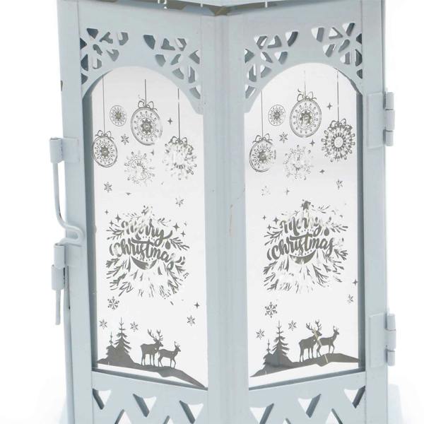 28cm Christmas LED Lantern Decorative Indoor Table Light with USB Operation, White image 1