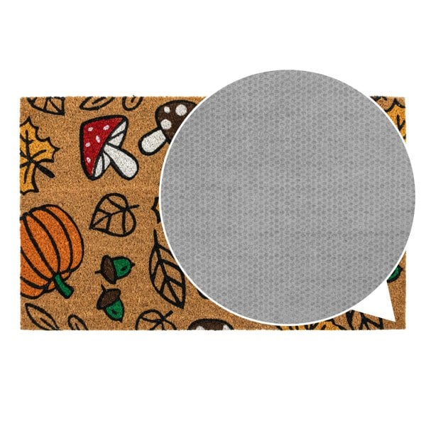 JVL Latex Backed Coir Entrance Doormat 45x75cm - Autumn