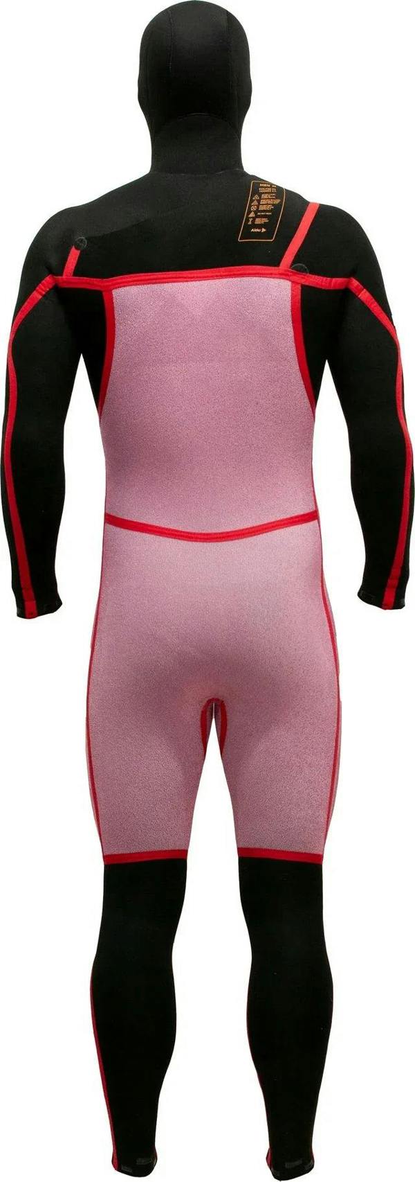 Alder Evo Fire MX Hooded Men's 6/4 mm Chest Zip Black Wetsuit