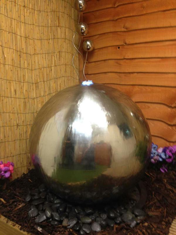 Tranquillity Water Features 75cm Stainless Steel Sphere Modern Metal Water Feature