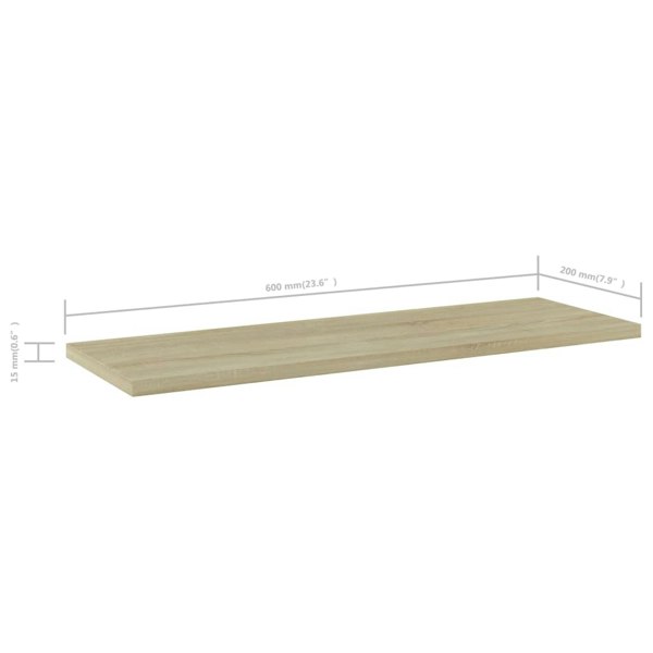 Berkfield Bookshelf Boards 4 pcs Sonoma Oak 60x20x1.5 cm Engineered Wood