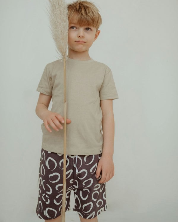 organic cotton Brown Eyespot Print Shorts - image 1