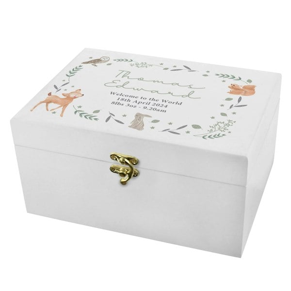 Personalised Memento Company Personalised Woodland Animal Wooden Keepsake Box