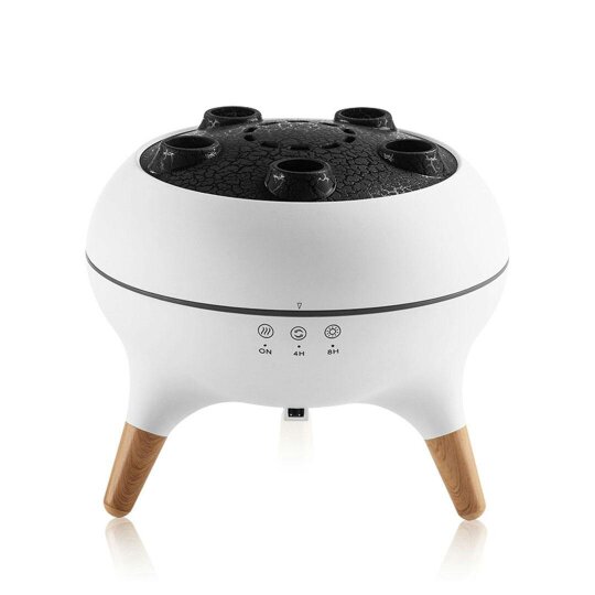 Havendro 7 Color Flame Aroma Diffuser Humidifier USB Desktop Simulation Light Purifier - white