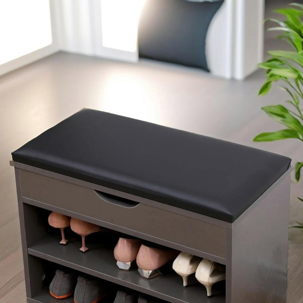 Rafaelo Mobilia Shoe Storage Bench 60CM Grey