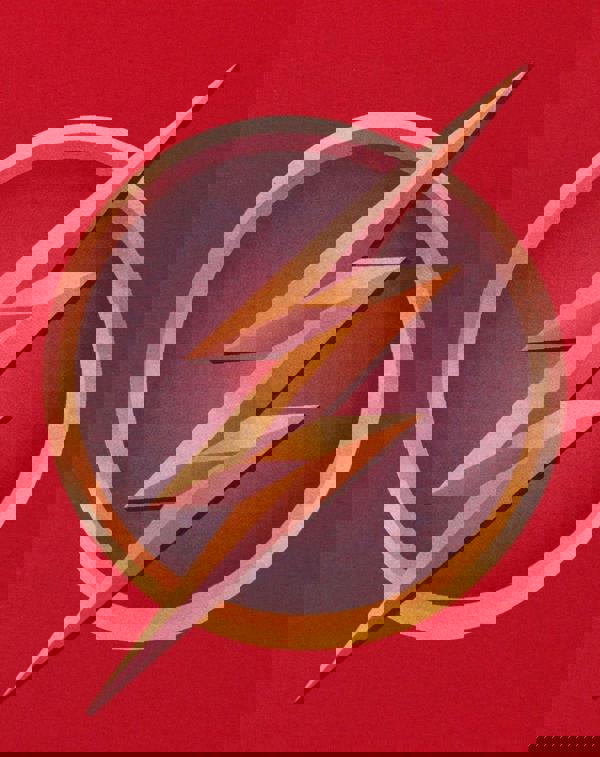 DC Comics Boys Red Batman Distressed Logo Short Sleeved T-Shirt