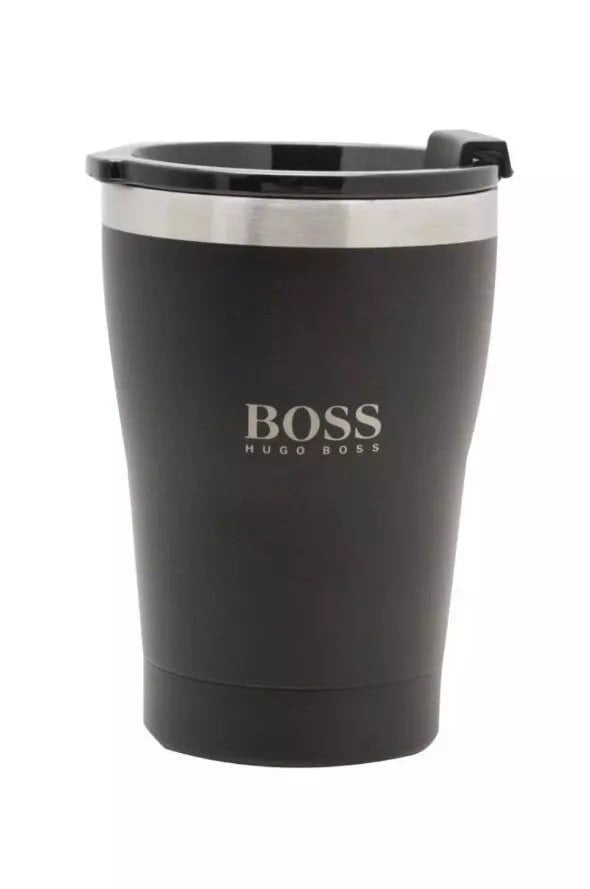 Hugo Boss Gift Set - 2 Pairs Men's Socks UK Size 6-11 (Grey and Black) with Thermal Mug