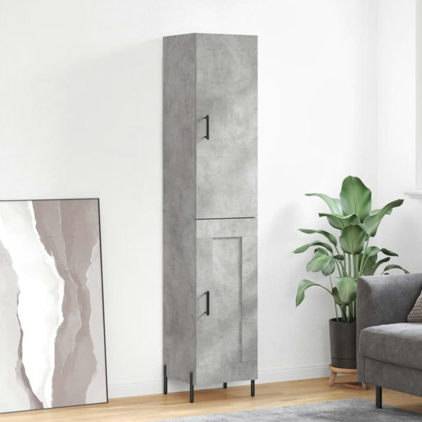 Berkfield Highboard Concrete Grey 34.5x34x180 cm Engineered Wood