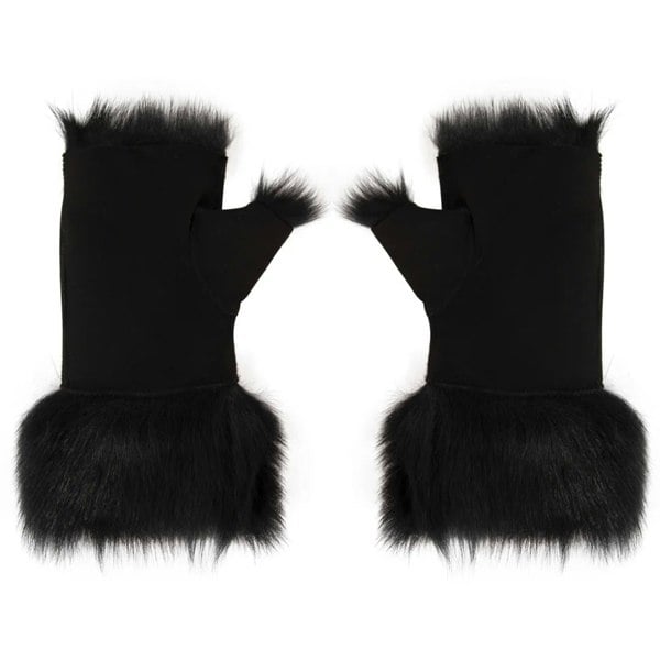 Infinity Leather Women’s Suede Leather Shearling Lined Fingerless Gloves