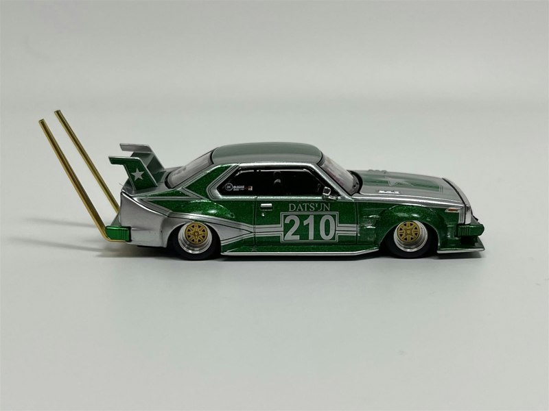 Pop Race Skyline 0210 Kaidi Racer Bosozoku Style Silver Green 1:64 Pop Race PR640061