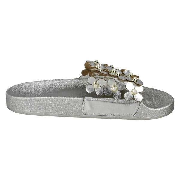 Spot On Ladies Spot On Flower Trim Sliders F00089