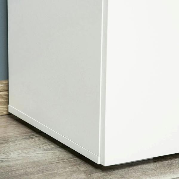 White cabinet side panel with smooth finish and straight edges.