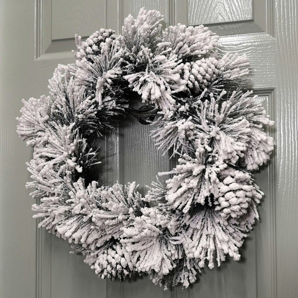 Samuel Alexander 50cm Premier Christmas Snow Flocked Door Wreath