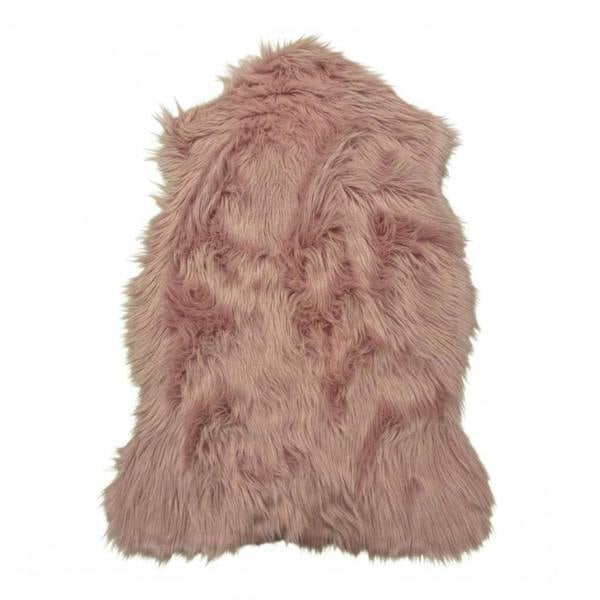 HomeSpace Direct Luxury Faux Rabbit Fur Rug Pink