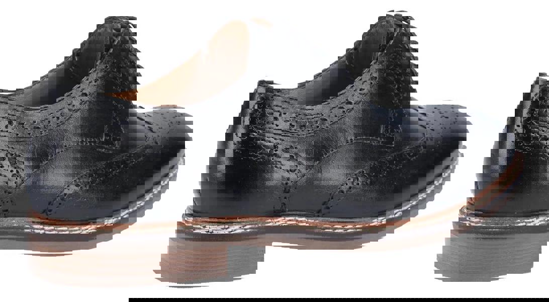 Hush Puppies Bryson Mens Wing Tip Brogue Smart Leather Lace Up Shoes