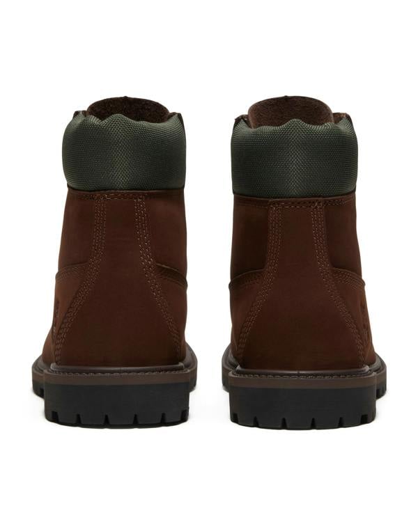 Timberland Womens Premium 6 Inch Waterproof Nubuck Boots - Dark Brown | CHO | Designer Womens Waterproof Boots