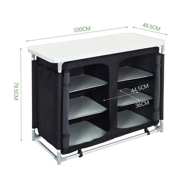 Camping Outdoor Kitchen with 4 Adjustable Feet and 6 Layers Camping Kitchen Living and Home