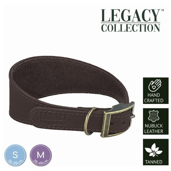 HugglePets Leather Hound Dog Collar - chocolate