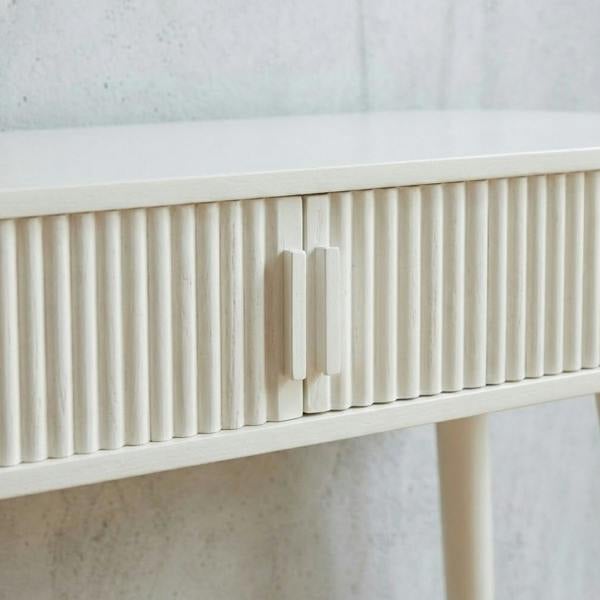 Garden Greatness Maison Ribbed Sand Tone Side Table Modern
