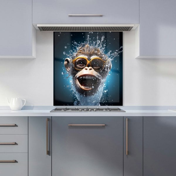 Warren Reed - Designer Splashart Cheeky Chimp Face With Glasses Kitchen Splashback